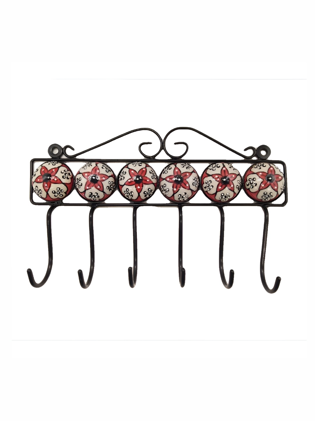 

INDIA MEETS INDIA Red & Black Printed Hooks