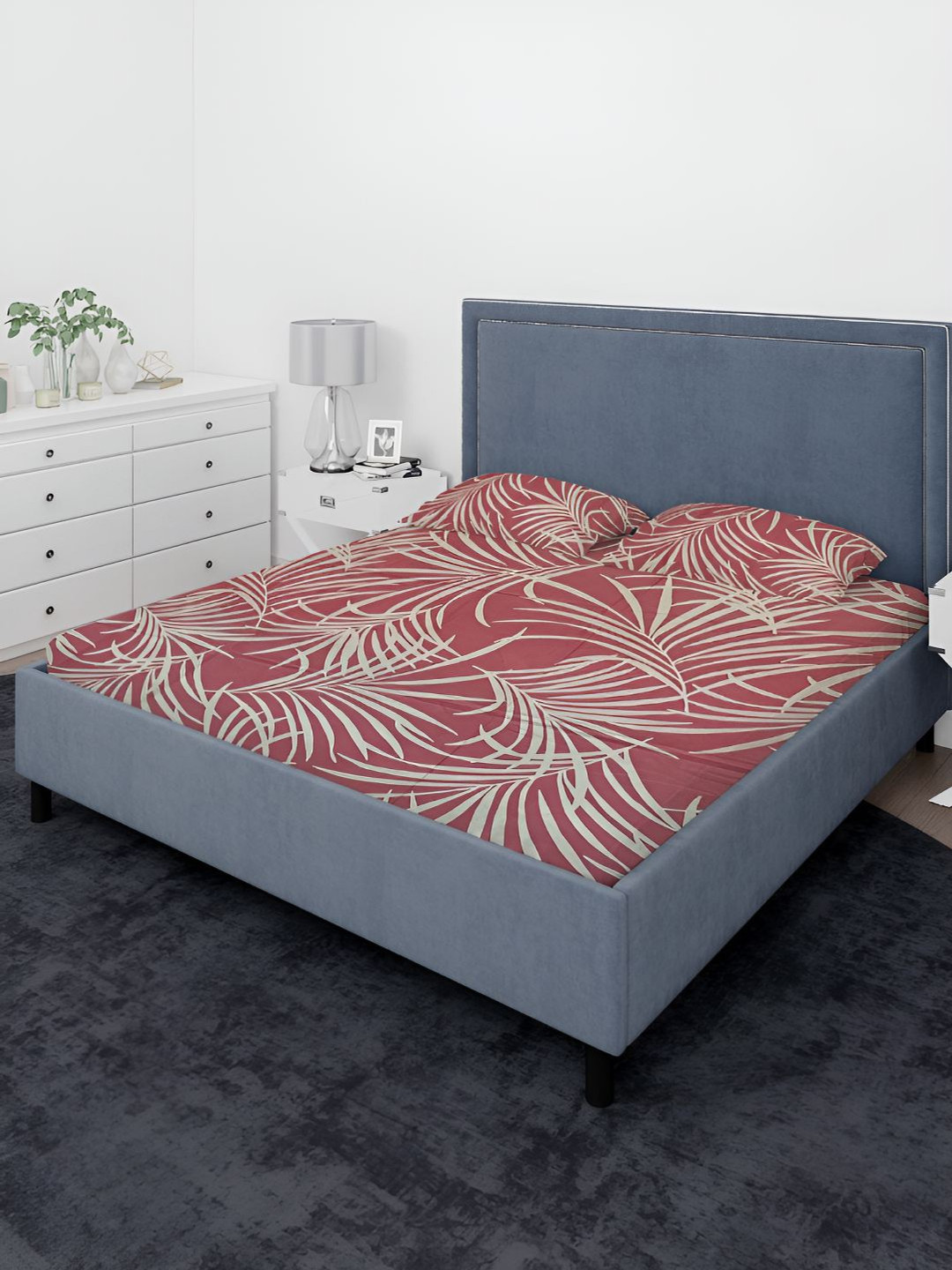 

Sleeping Owls- because your sleep matters Pink 144 TC King Bedsheet with 2 Pillow Covers