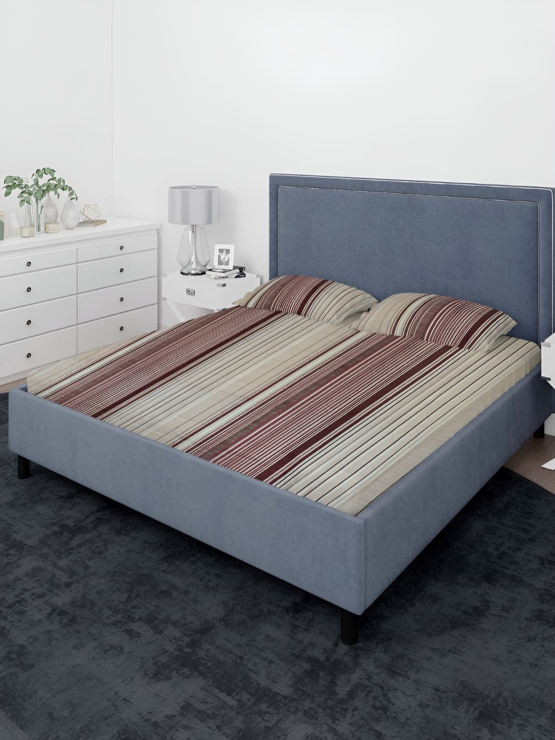 

Sleeping Owls- because your sleep matters Rust 144 TC King Bedsheet with 2 Pillow Covers