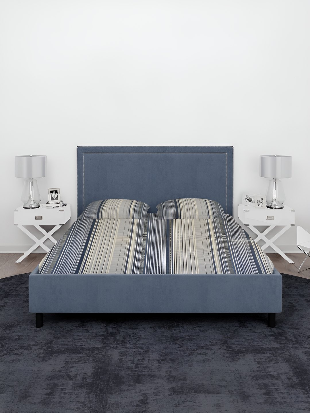 

Sleeping Owls- because your sleep matters Blue 144 TC King Bedsheet with 2 Pillow Covers