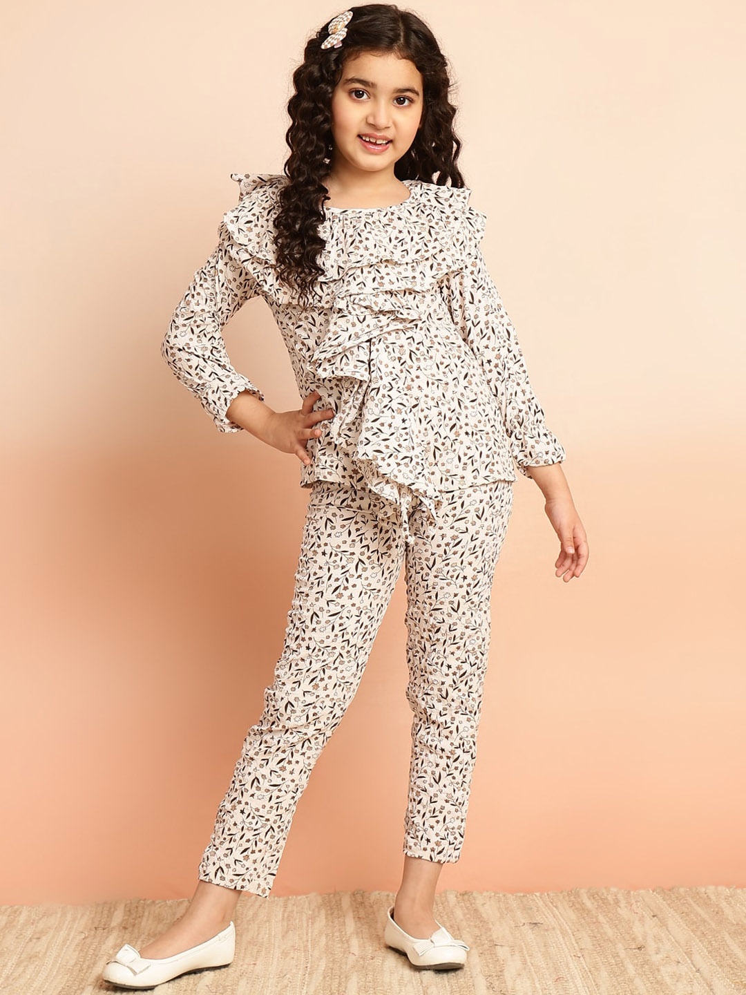 

BAESD Girls Printed Clothing Set, Brown