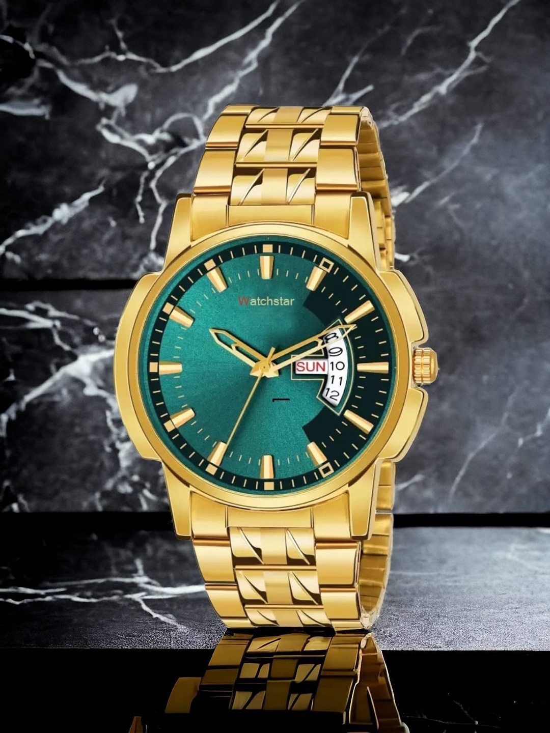 

WATCHSTAR Men Dial & Stainless Steel Straps Analogue Watch DD Gold GreenANNM