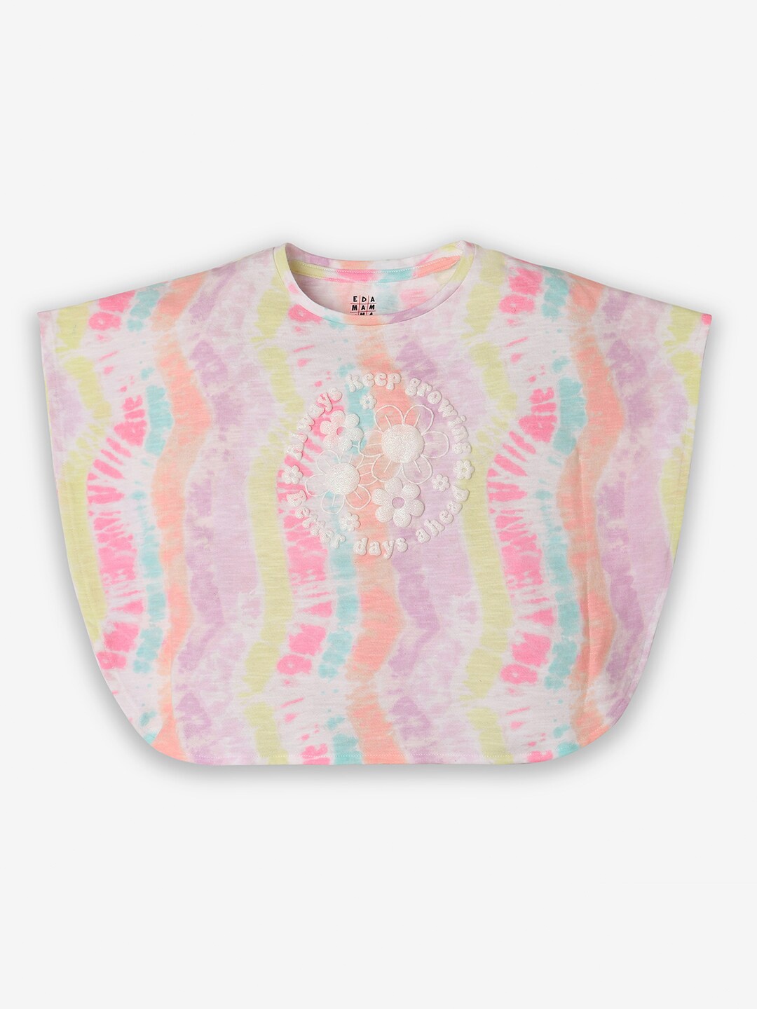 

Ed-a-Mamma Girls Printed Round Neck Short Sleeves Cotton T-shirt, Pink