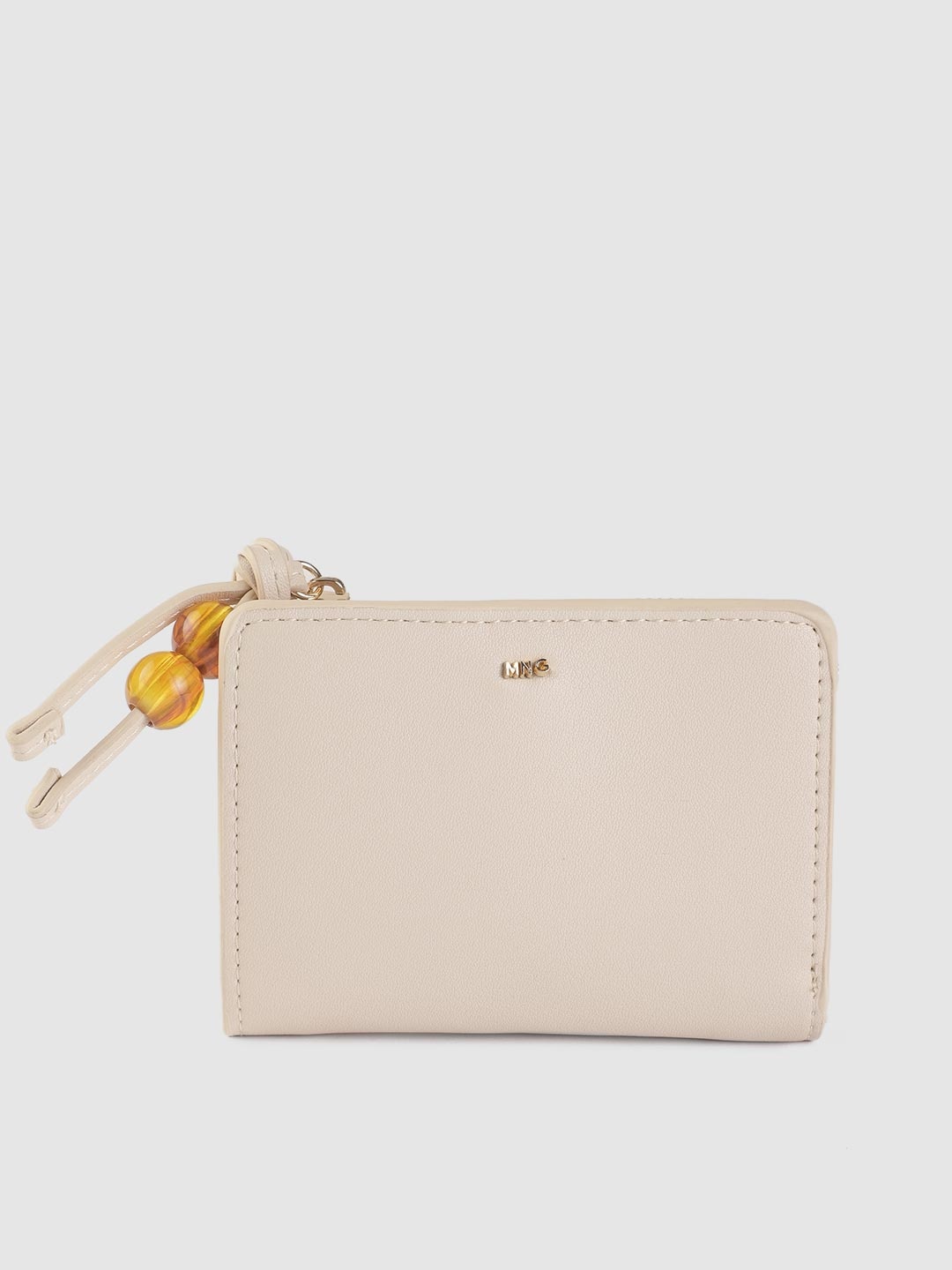 

MANGO Women Two Fold Wallet, Beige