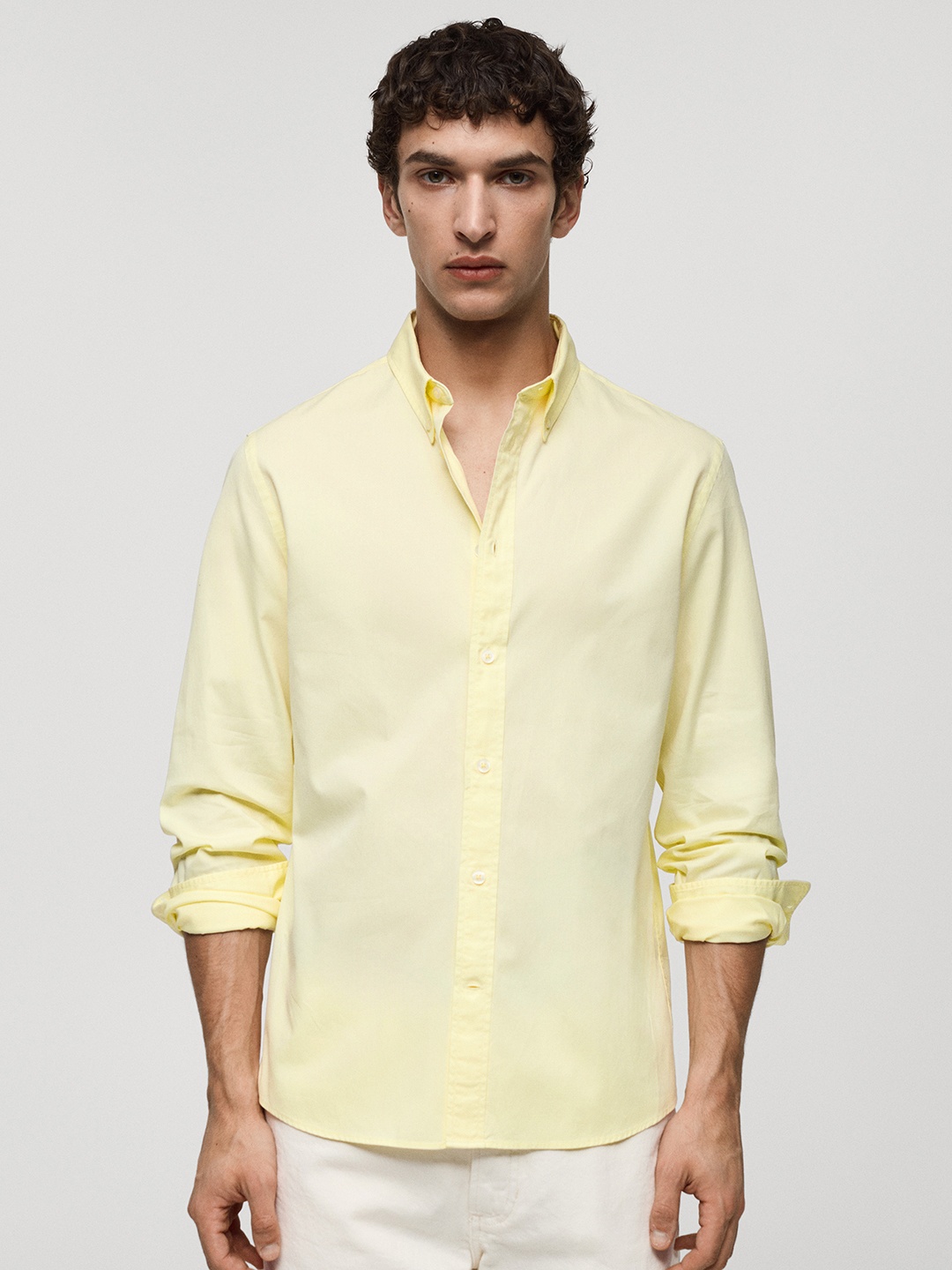 

MANGO MAN Pure Cotton Casual Shirt, Yellow