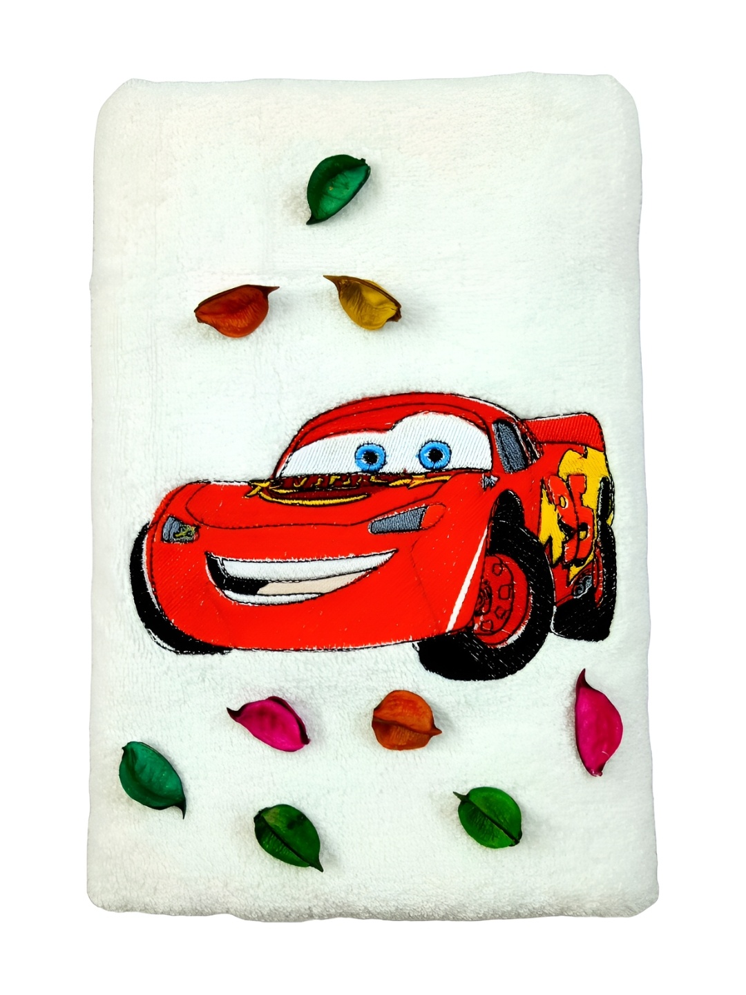 

TurtleLittle White & Red Printed Terry Cotton Bath Towel