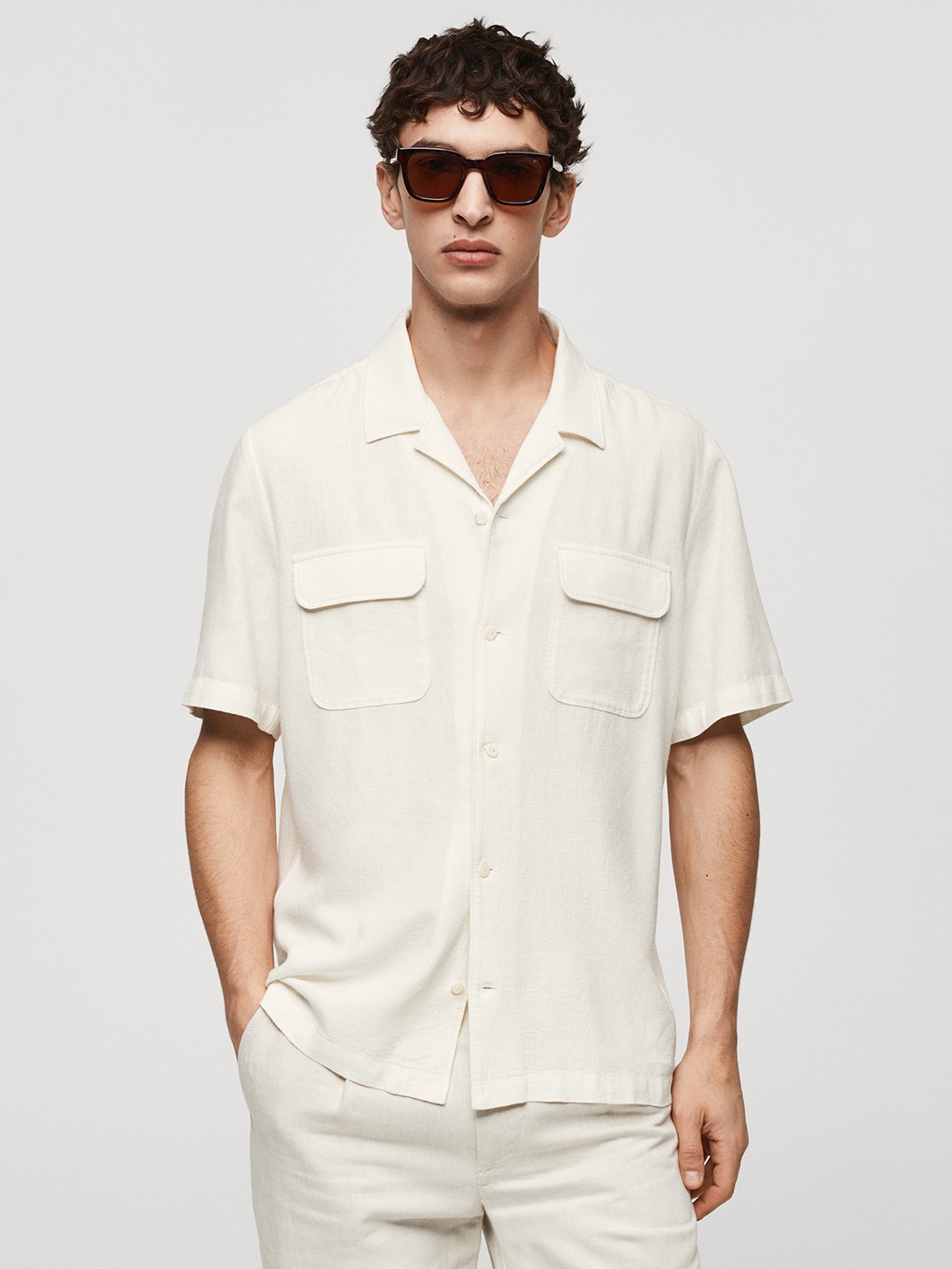 

MANGO MAN Opaque Casual Shirt, Off white