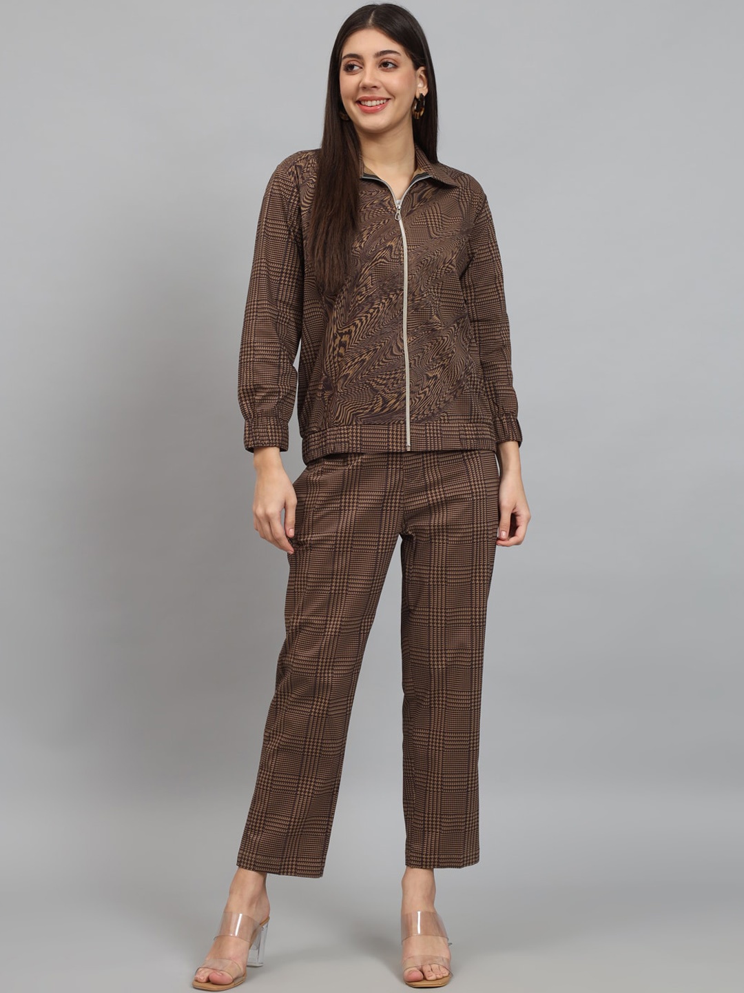

NEWD Self Design Pure Cotton Shirt With Trousers, Khaki