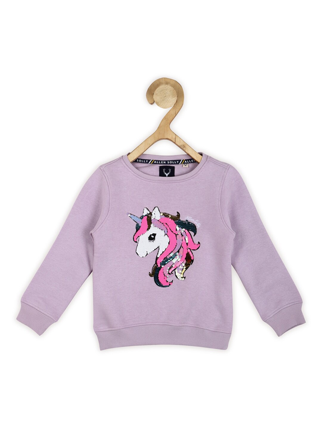 

Allen Solly Junior Girls Unicorn Printed Pullover Sweatshirt, Purple