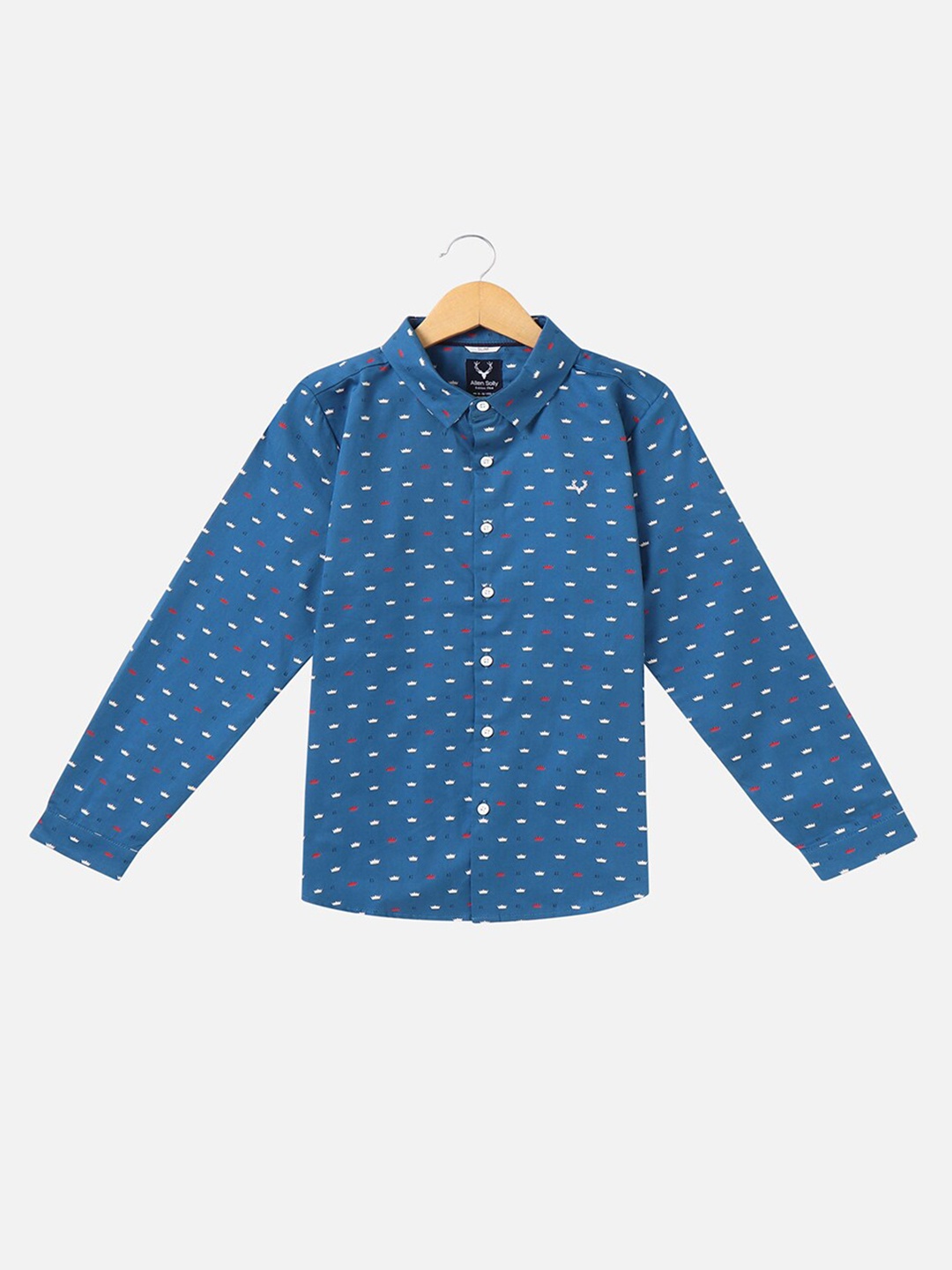 

Allen Solly Junior Boys Slim Fit Printed Casual Shirt, Blue