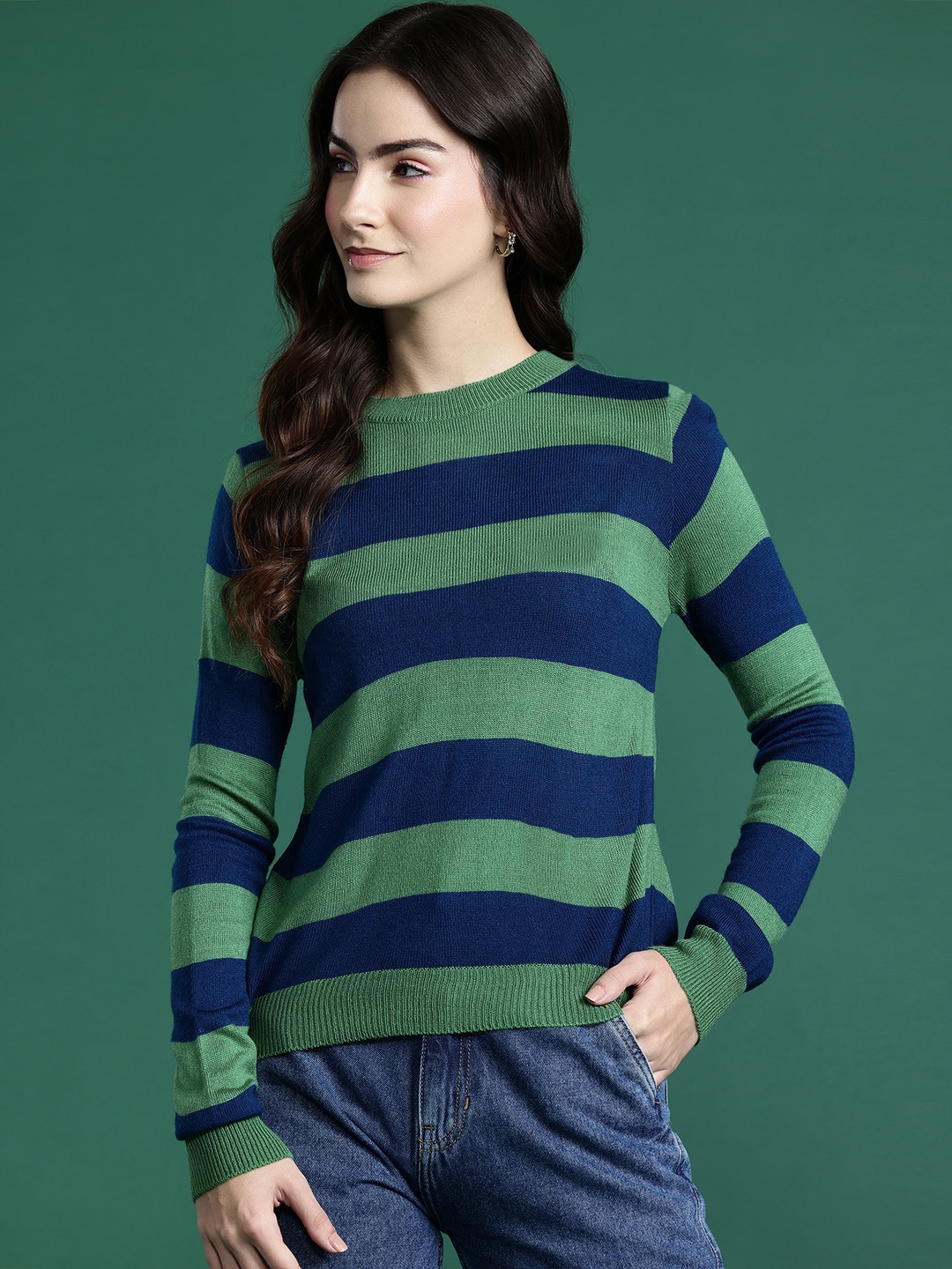 

DressBerry Striped Pullover, Navy blue