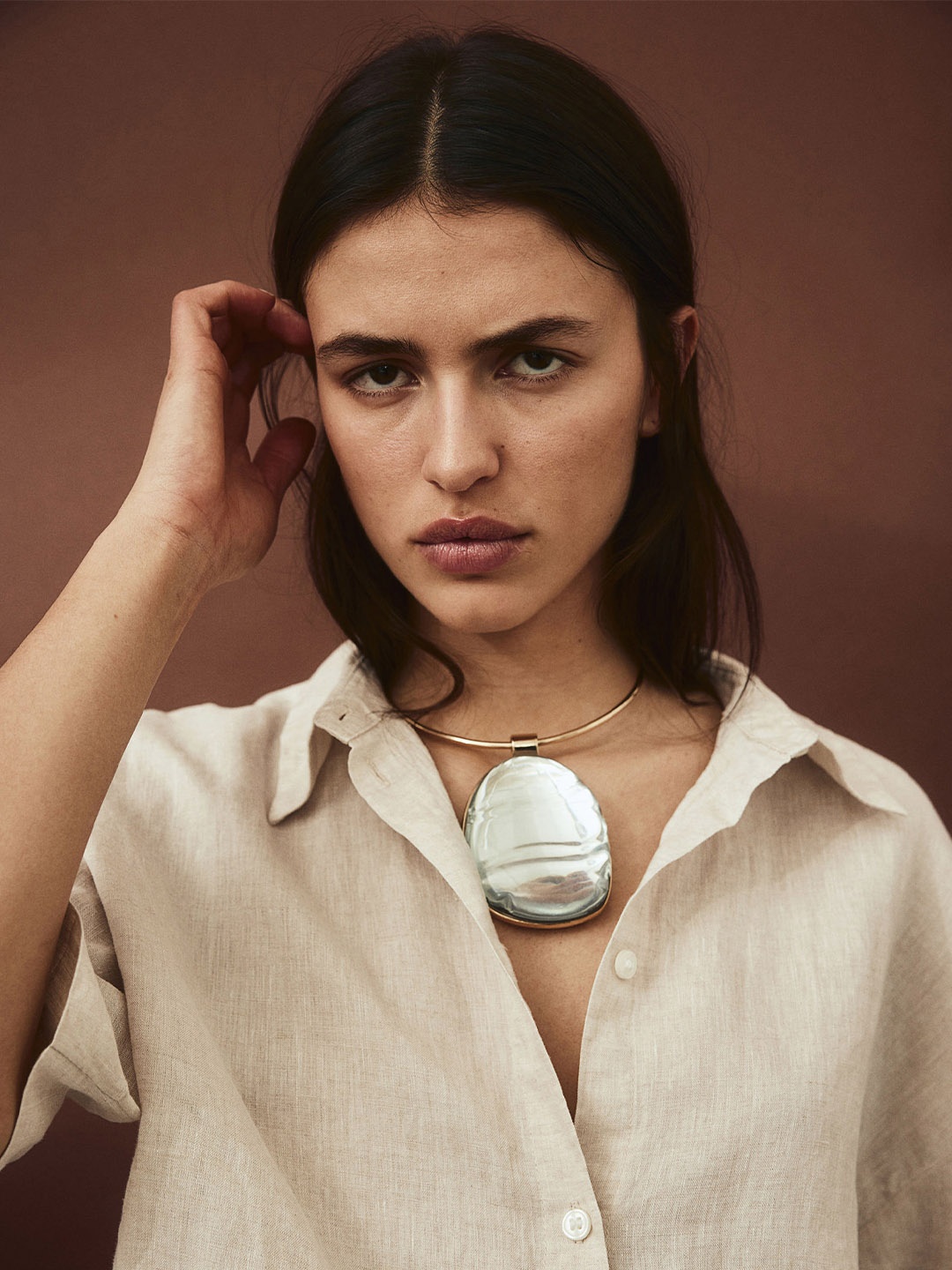 

H&M Linen Shirt, Beige