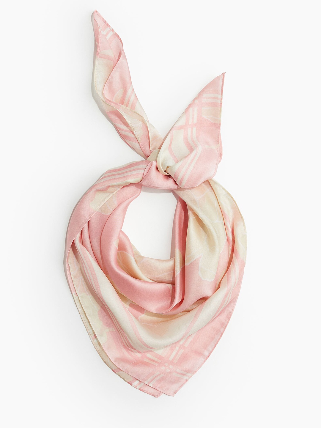 

H&M Printed Satin Scarf, Pink