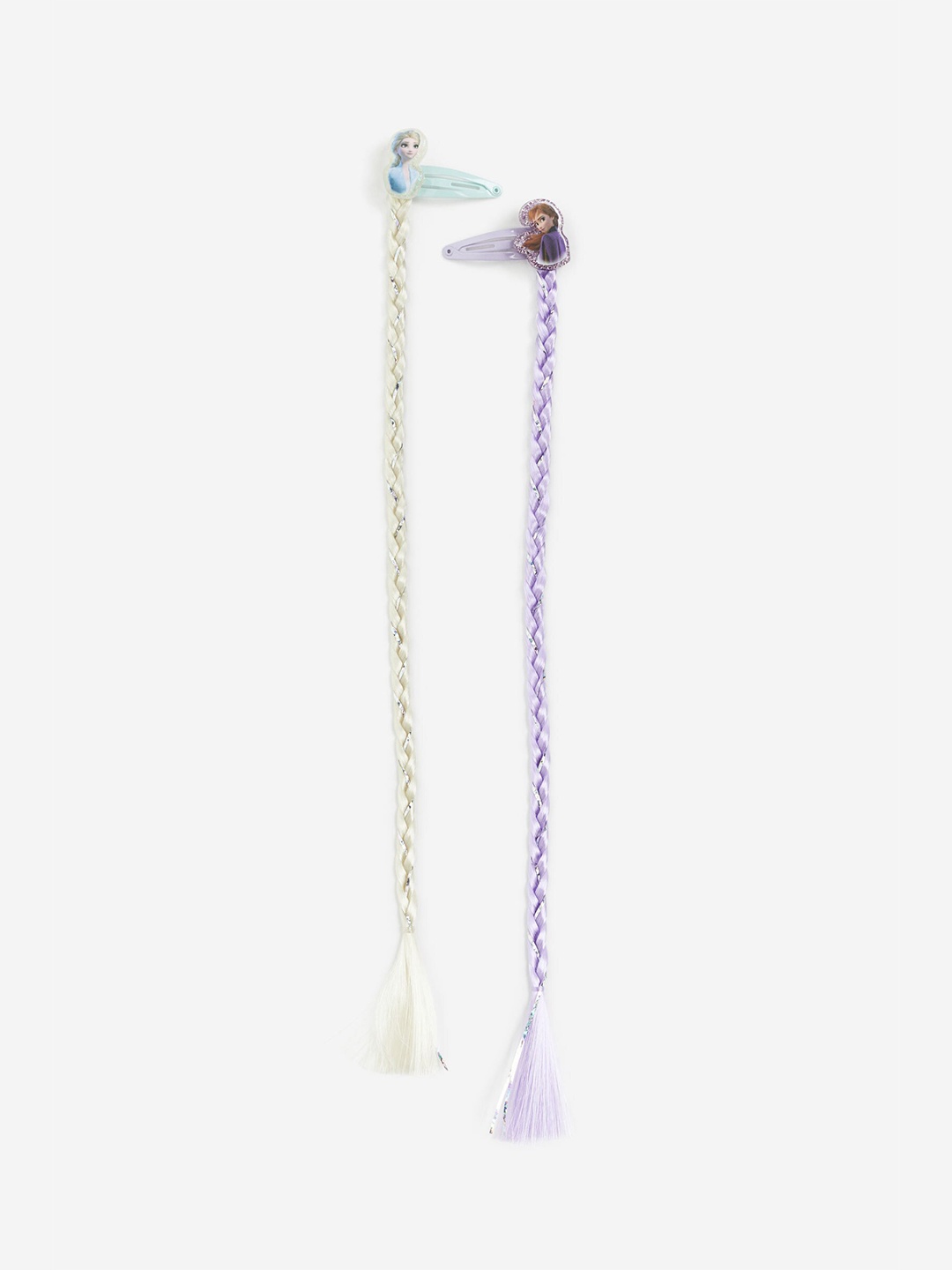 

H&M Girls 2-Pack Hair Clips With Braids, Purple