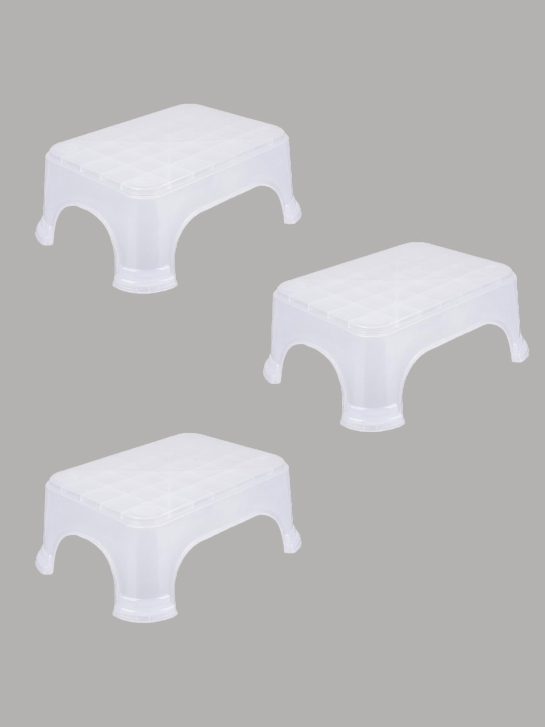 

Kuber Industries Transparent 3 Pieces Square Step Stools