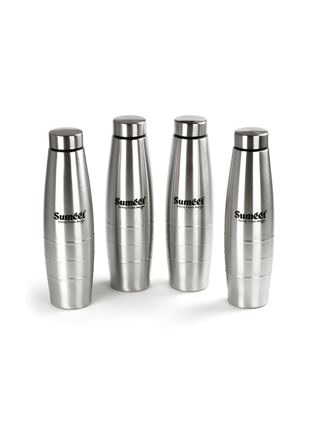 

Sumeet Steel Toned 4 Pcs Stainless Steel Single Wall Vacuum Water Bottle 1 ltr