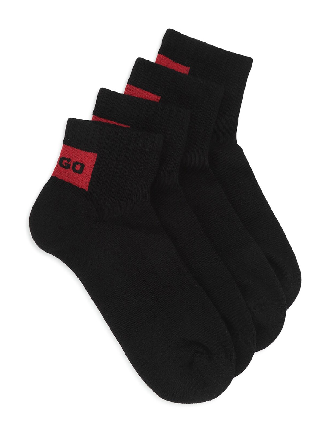 

HUGO Men Pack Of 2 Printed Cotton Ankle Length Socks, Black