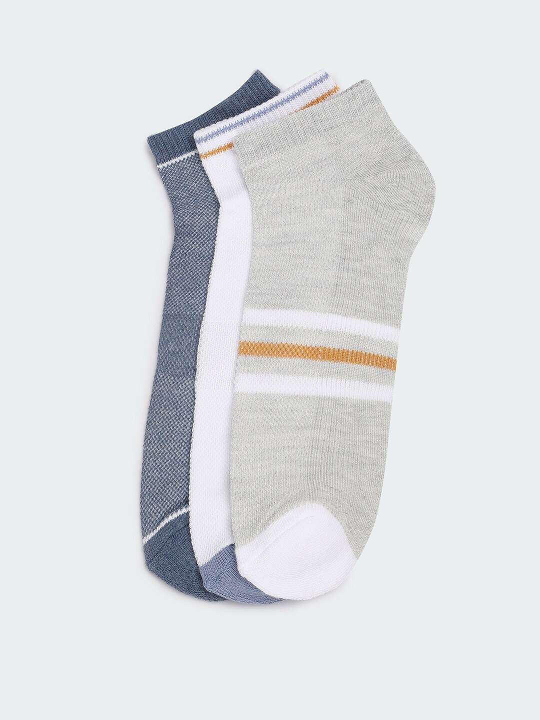 

max Men Pack Of 3 Ankle Length Socks, Grey