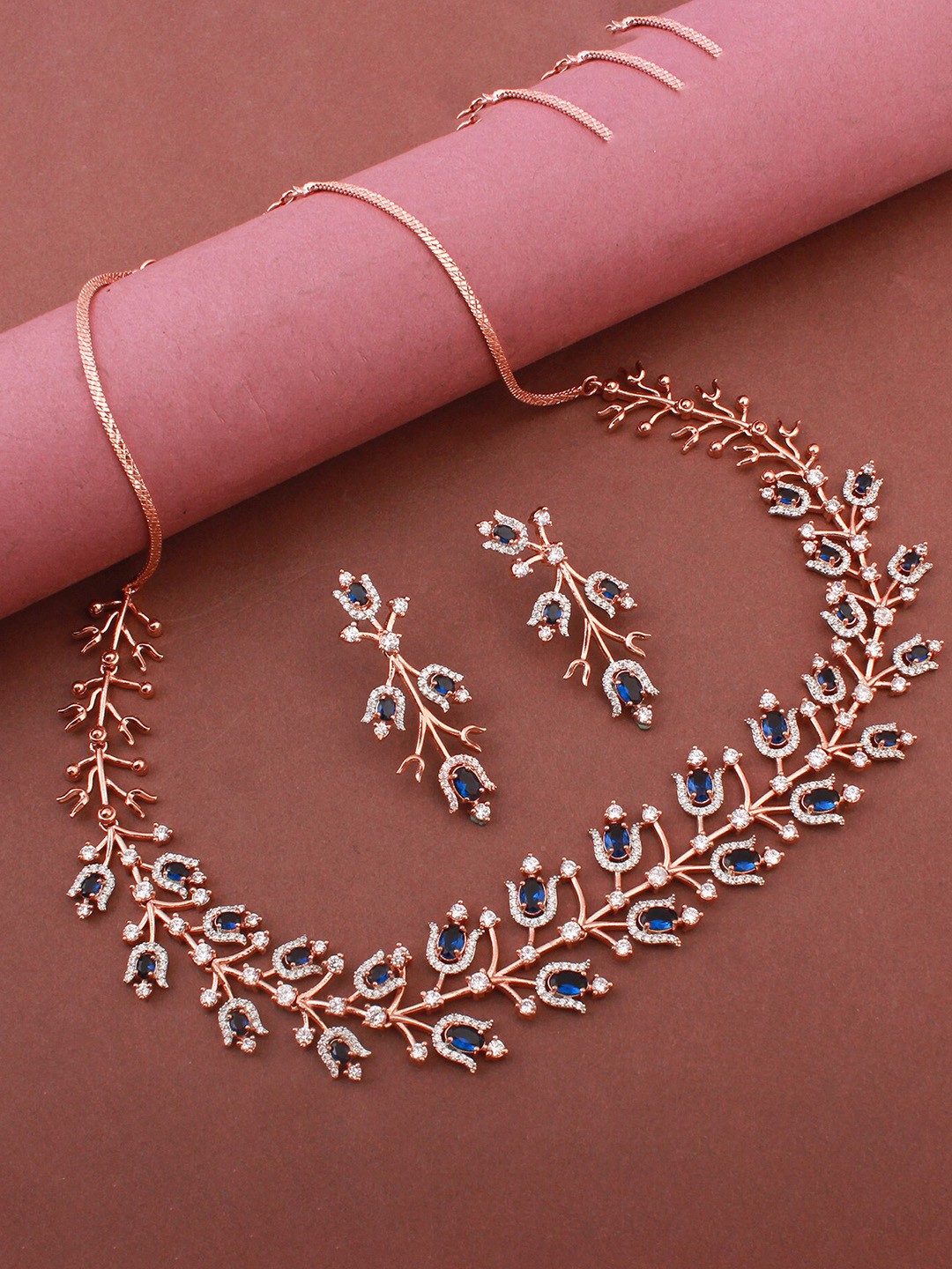 

Mirana Rose Gold Plated Cz-Studded Jewellery Set