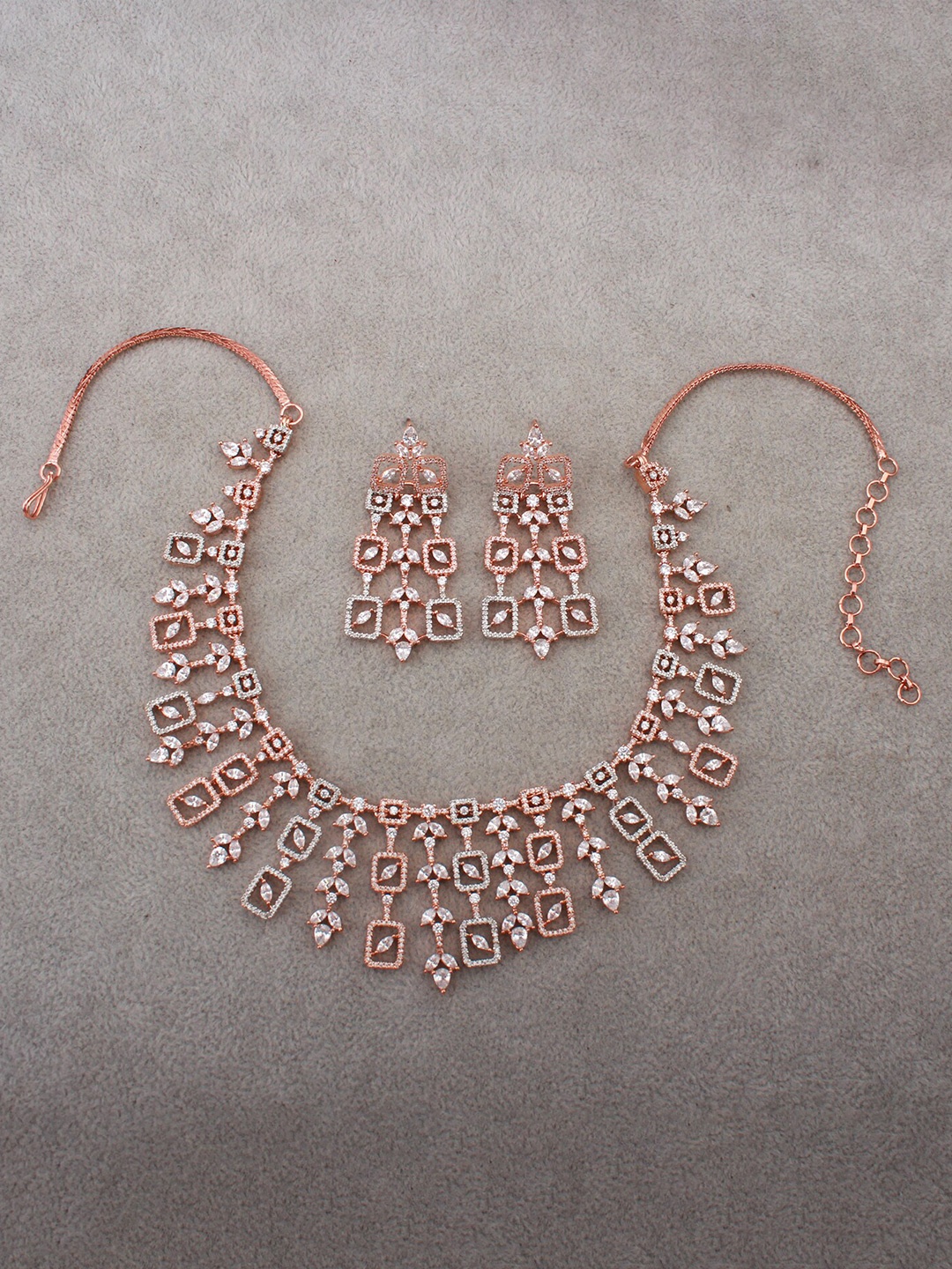 

Mirana Rose Gold-Plated CZ-Studded Jewellery Set