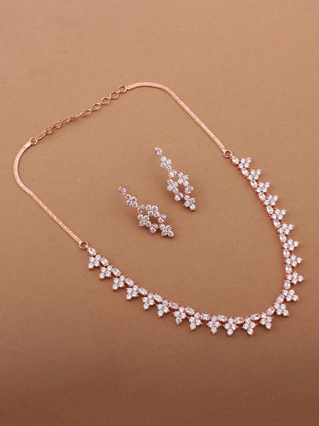 

Mirana Rose Gold Plated CZ-Studded Jewellery Set