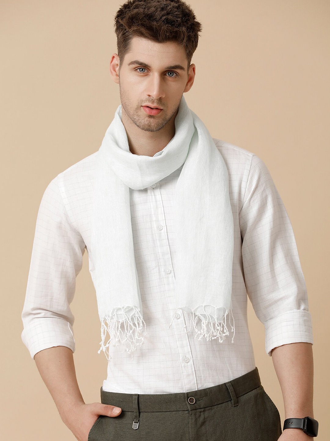 

Linen Club Unisex Pure Linen Stole, Green