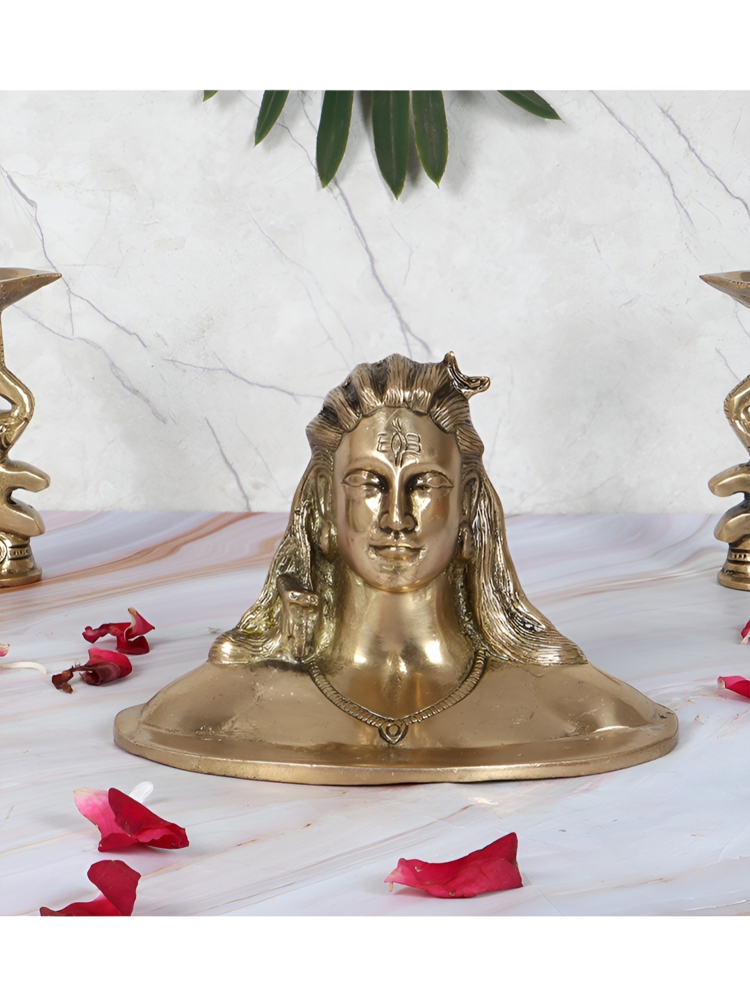 

Two Moustaches Brown Lord Shiva Brass Idol Showpiece