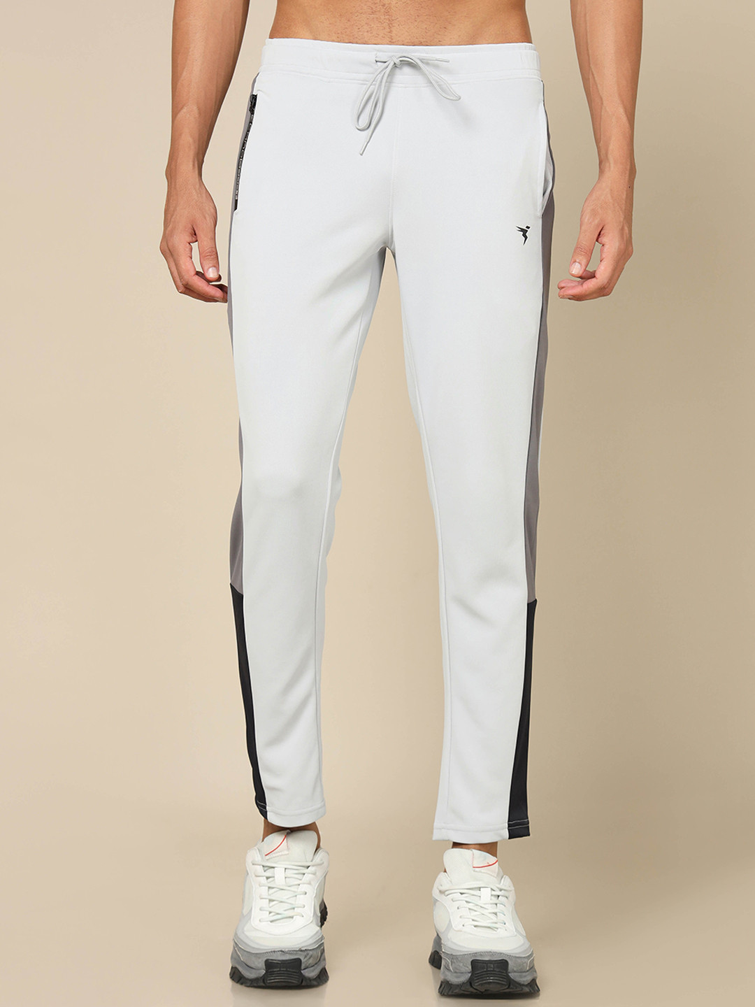 

Technosport SS'24 Men Colourblocked Rapid-Dry Relaxed Fit Mid-Rise Track Pants, Grey