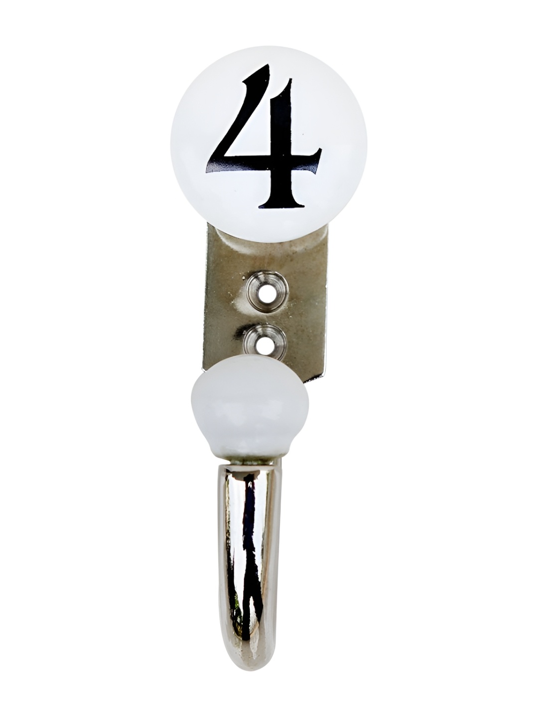 

Indianshelf White & Grey Number 4 Printed Wall Key Holder