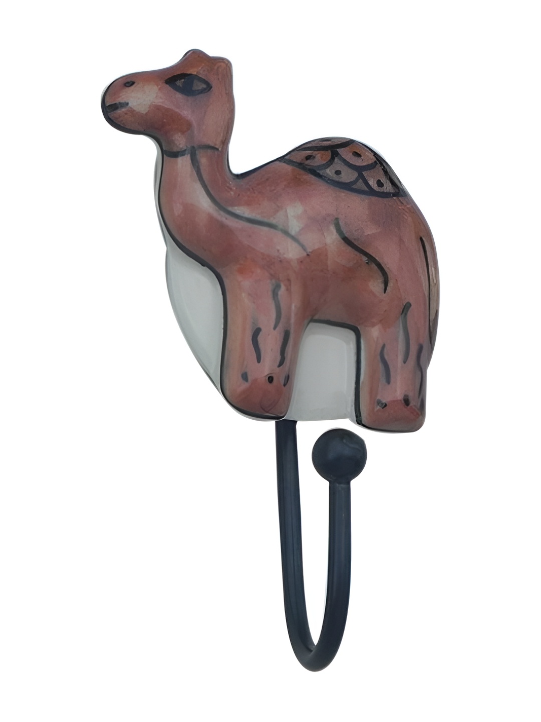 

Indianshelf Brown & White Printed Camel Shape Metal & Ceramic Key Holder