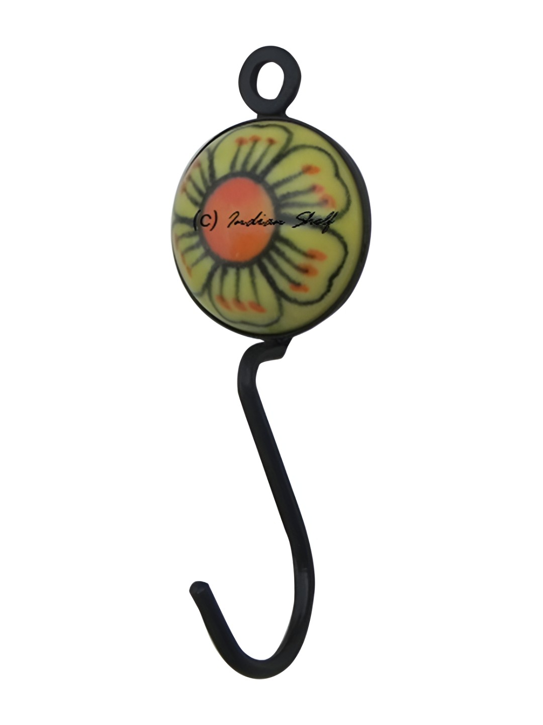 

Indianshelf Green & Black Floral Printed Wall Hook Key Holder