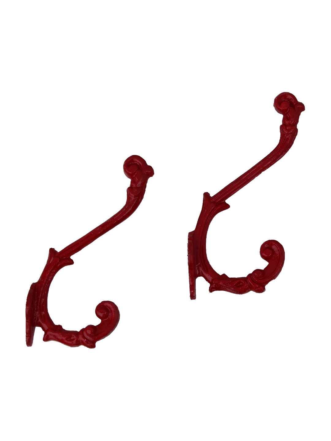 

Indianshelf Red J Shape Metal Engraved Wall Hook