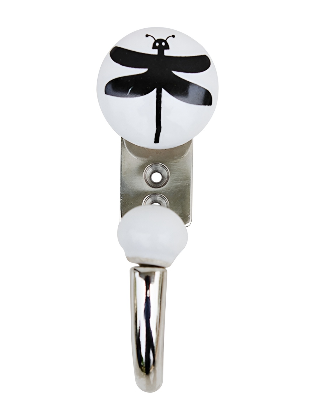 

Indianshelf White & Black Butterfly Printed Wall Hook Key Holder
