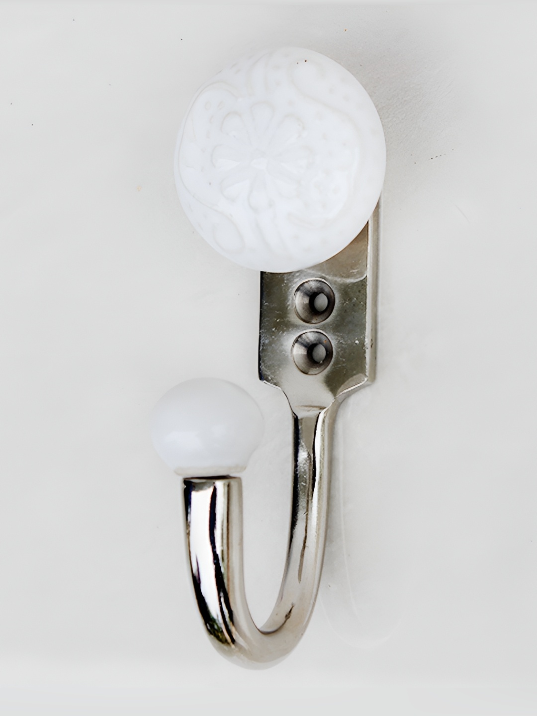

Indianshelf White Printed Floral Wall Hooks Key Holder