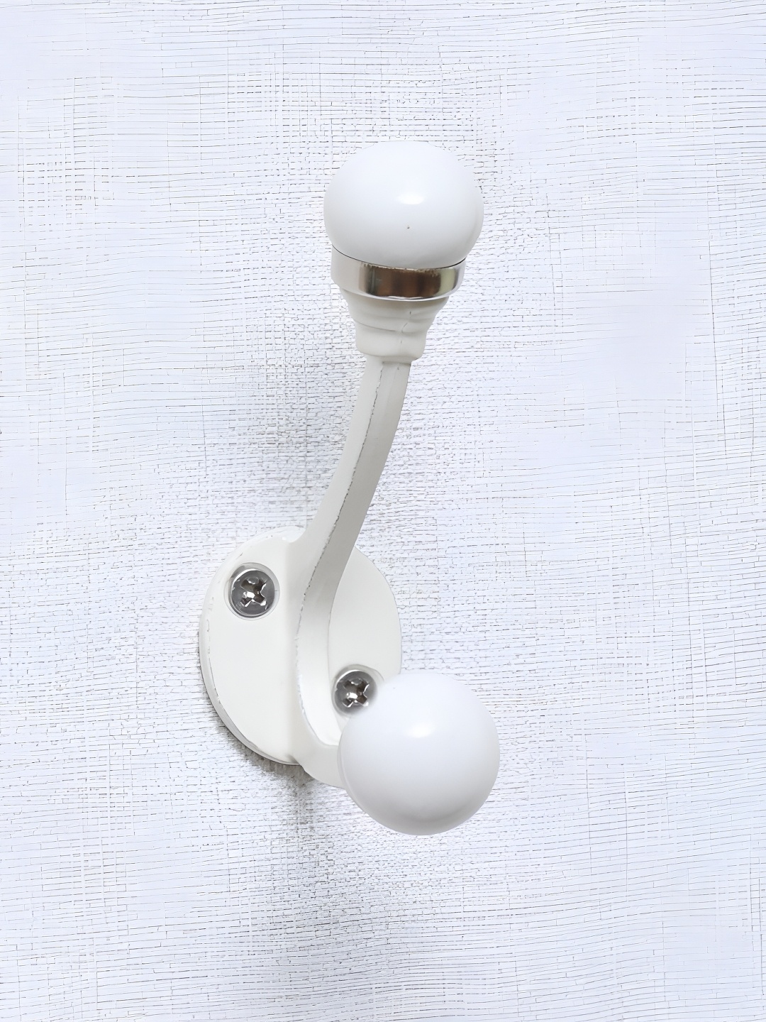 

Indianshelf Cream & White Double Loop Wall Hook Key Holder