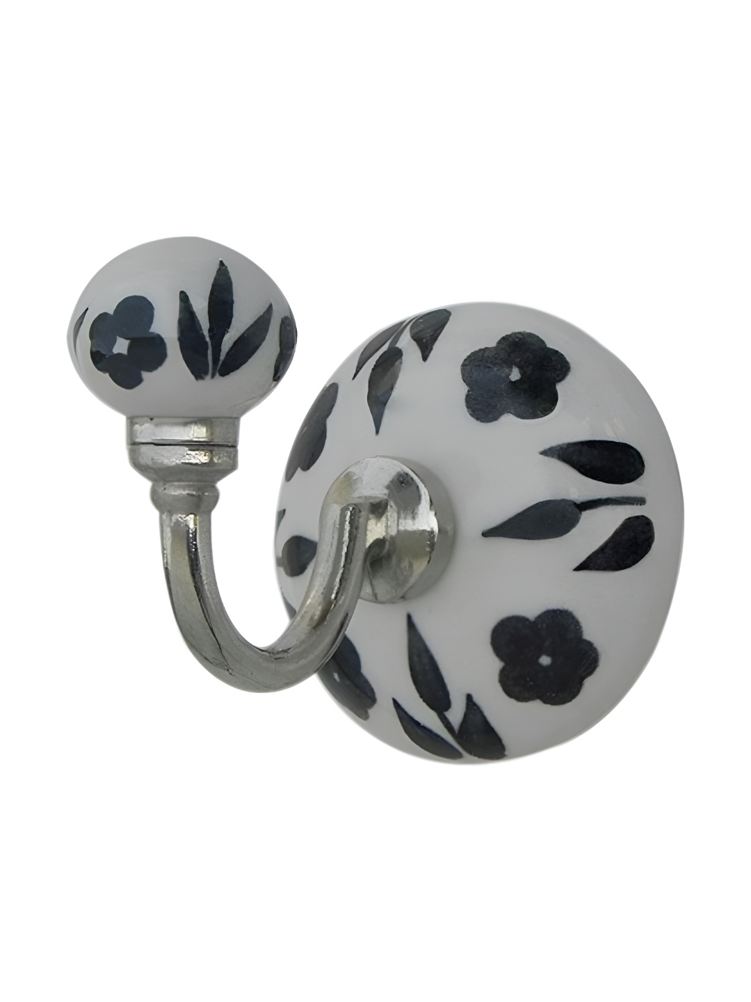 

Indianshelf Black & White Floral Printed Wall Key Holder