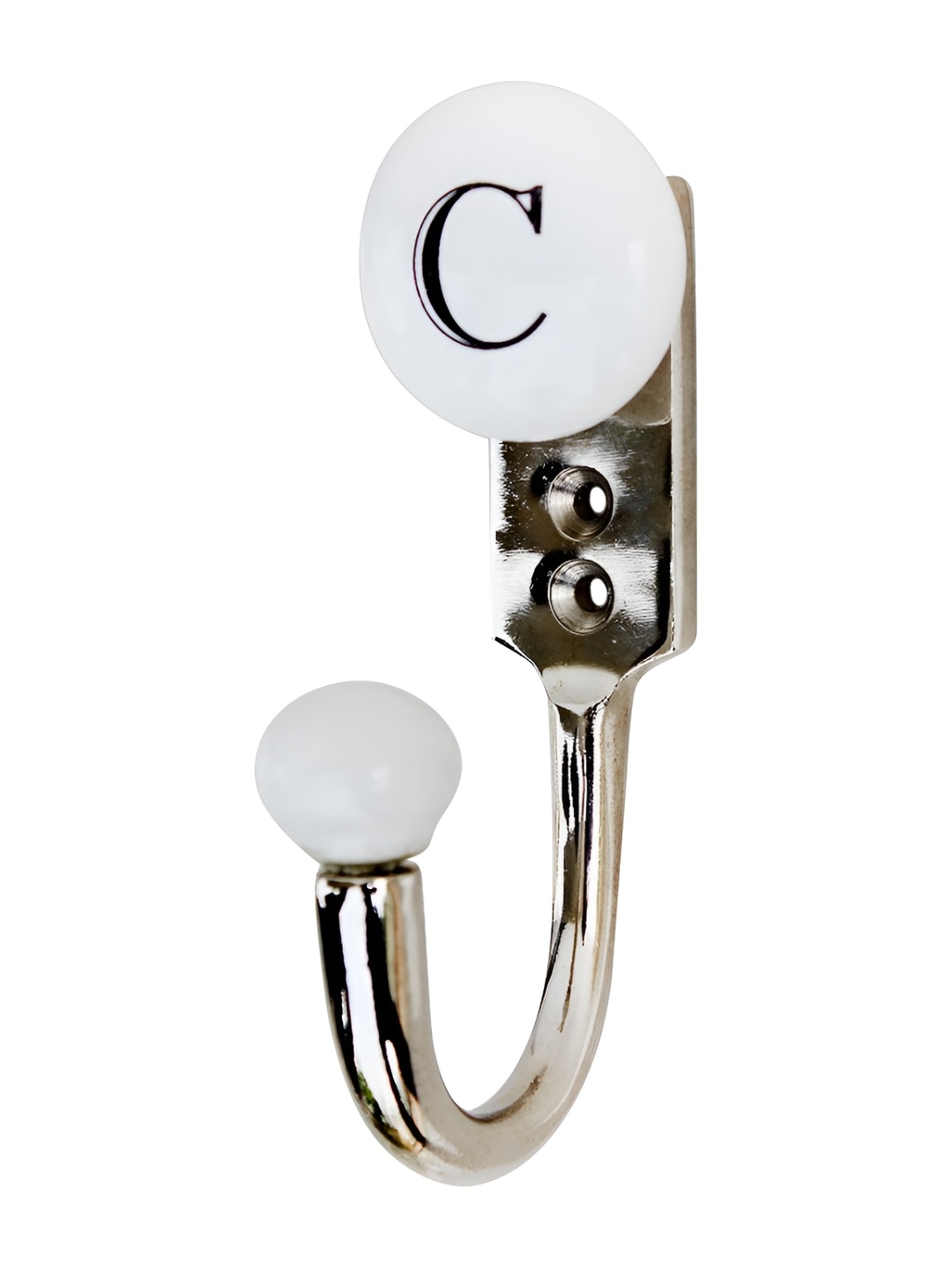 

Indianshelf White & Grey C Alphabet Printed Wall Key Holder