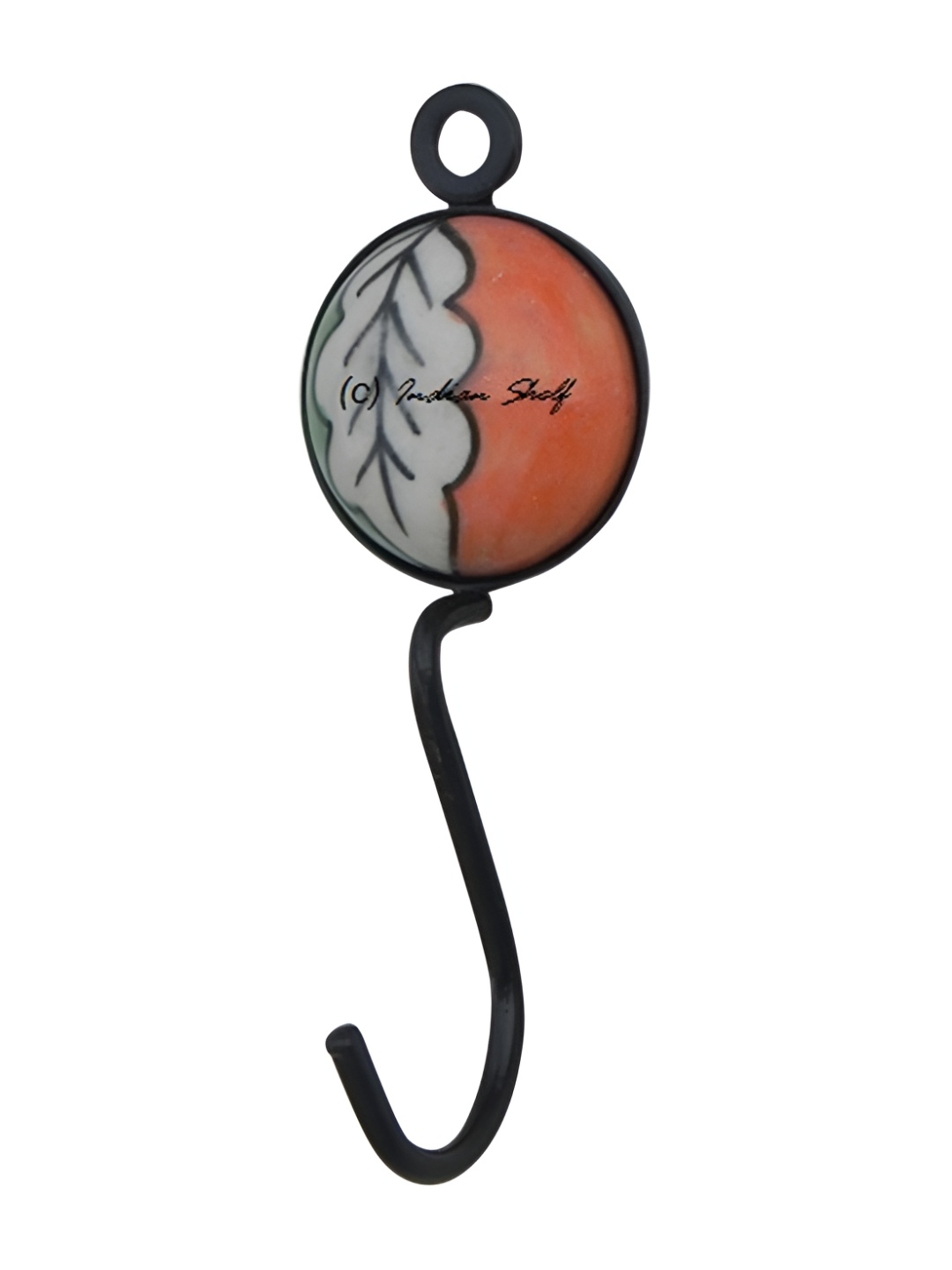 

Indianshelf White & Black Leaf Wall Hooks Key Holder