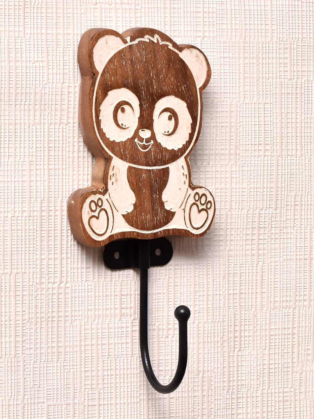 

Indianshelf Brown & White Panda Wall Key Holder