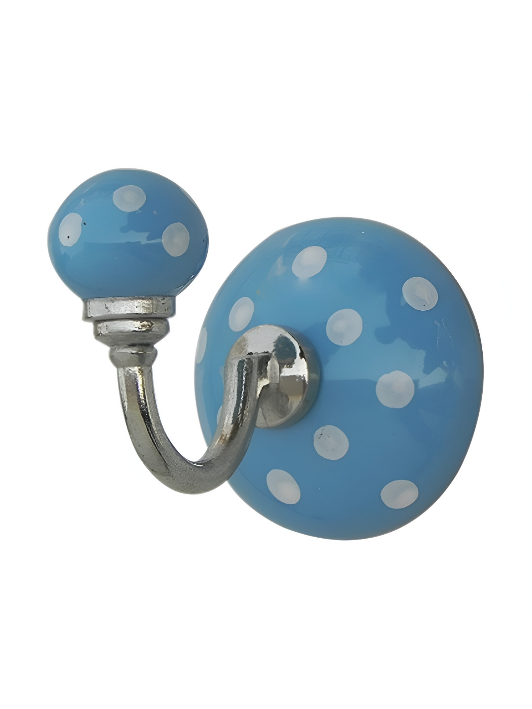 

Indianshelf Turquoise Blue & White Dotted Printed Wall Key Holder
