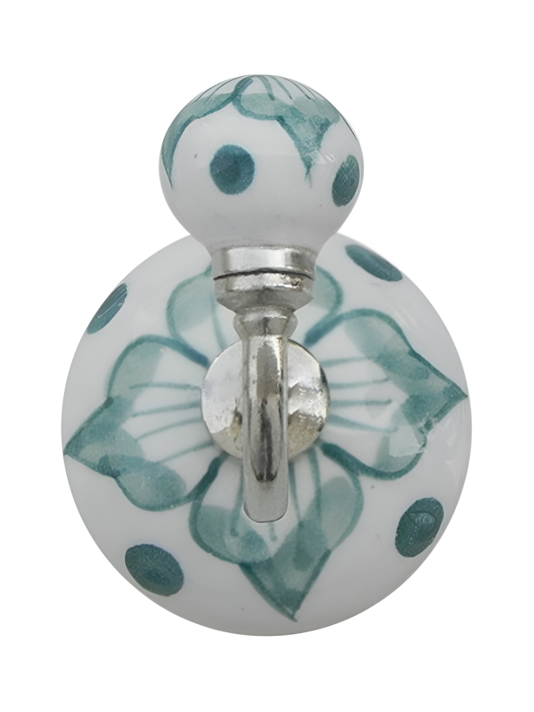 

Indianshelf Green & White Lisianthus Printed Wall Key Holder