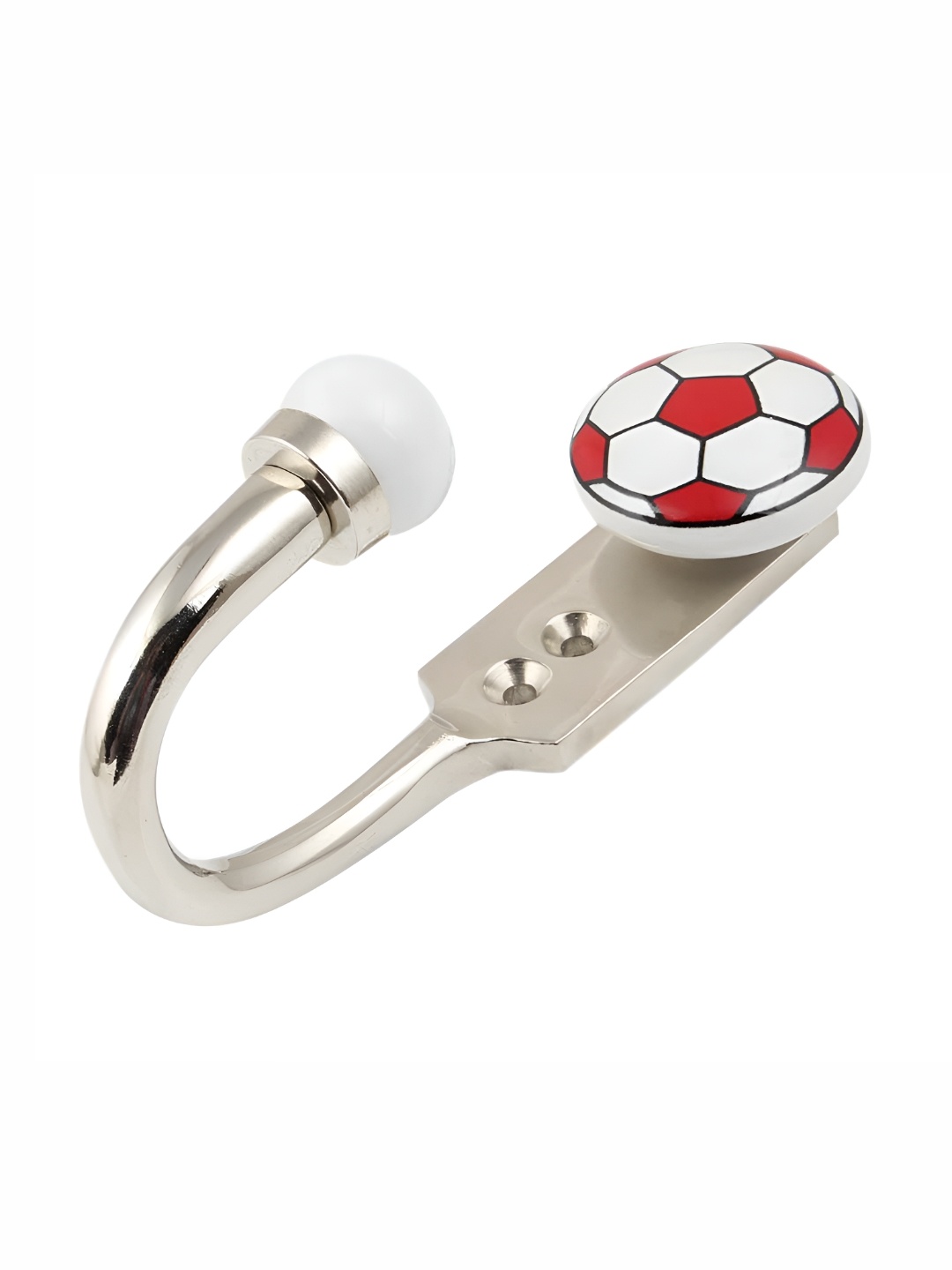 

Indianshelf White & Red Football Printed Ceramic Wall Hook Key Holder