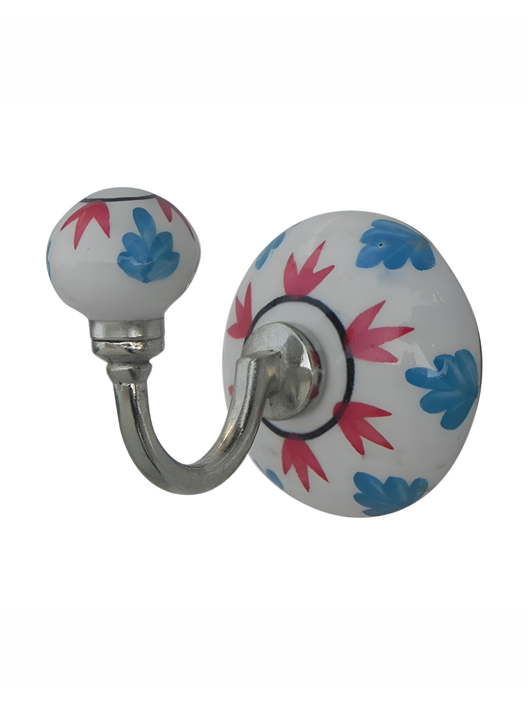 

Indianshelf Red Ceramic Floral Wall Hooks Key Holder