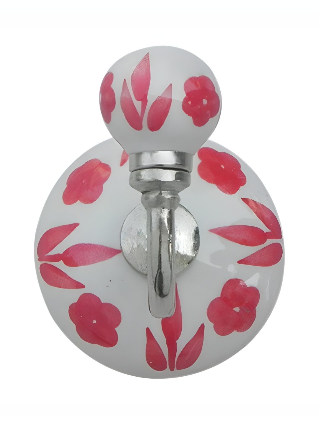 

Indianshelf Red Ceramic Floral Wall Hooks Key Holder