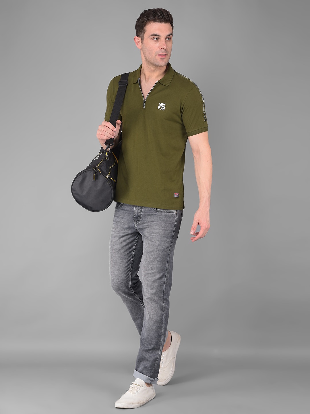 

COBB Polo Collar Short Sleeves Cotton T-shirt, Olive