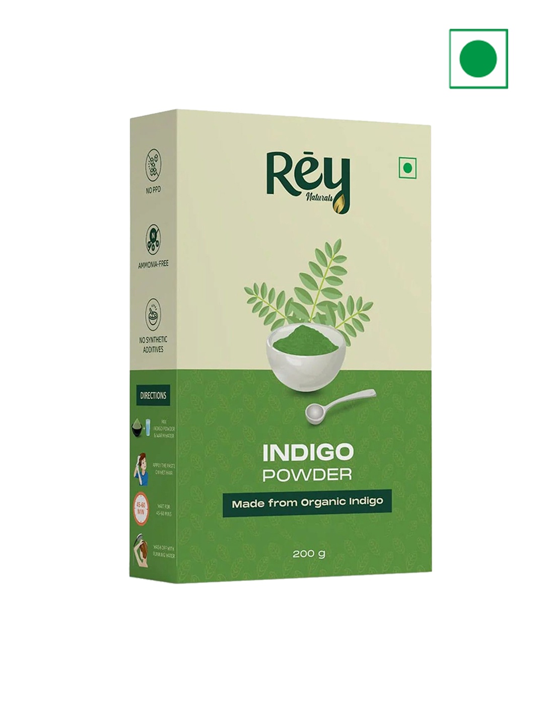 

Rey Naturals Organic Indigo Powder - 200g - Black & Brown, Green