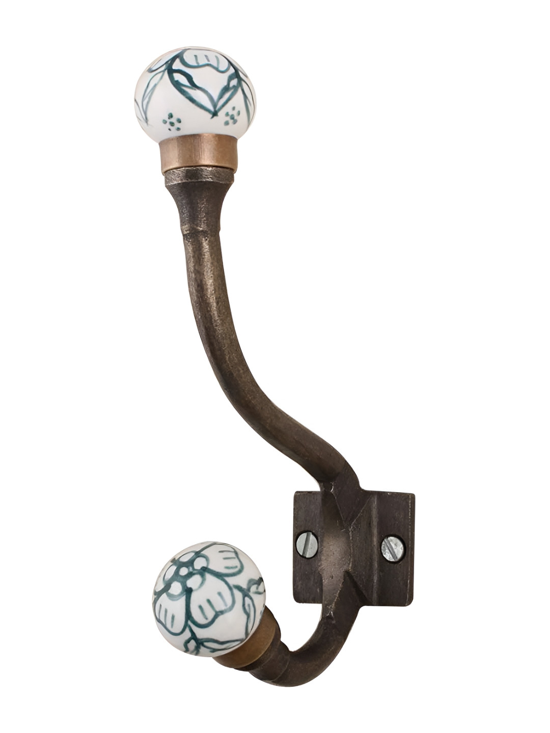 

Indianshelf Green Ceramic Flower Wall Hooks Key Holder