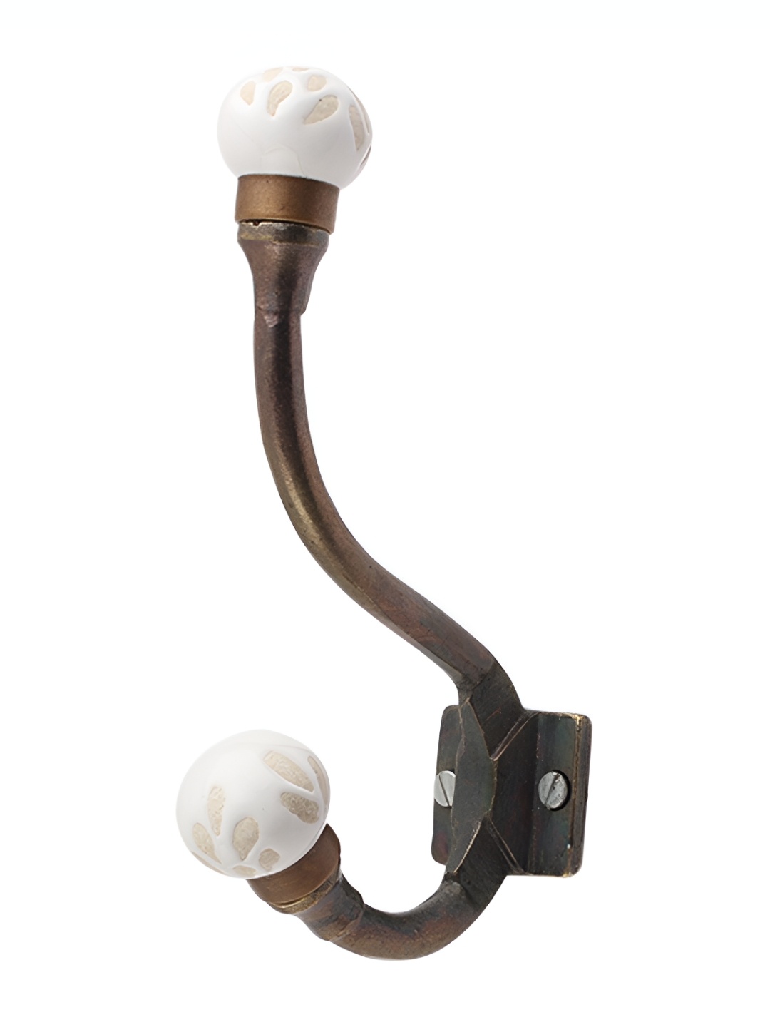 

Indianshelf White & Brown Etched Wall Hooks Key Holder