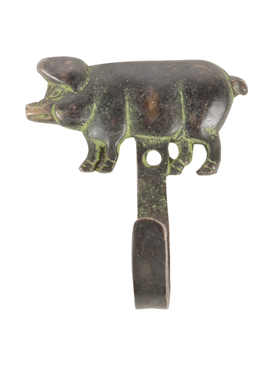 

Indianshelf Black Pig Brass Wall Hooks Key Holder