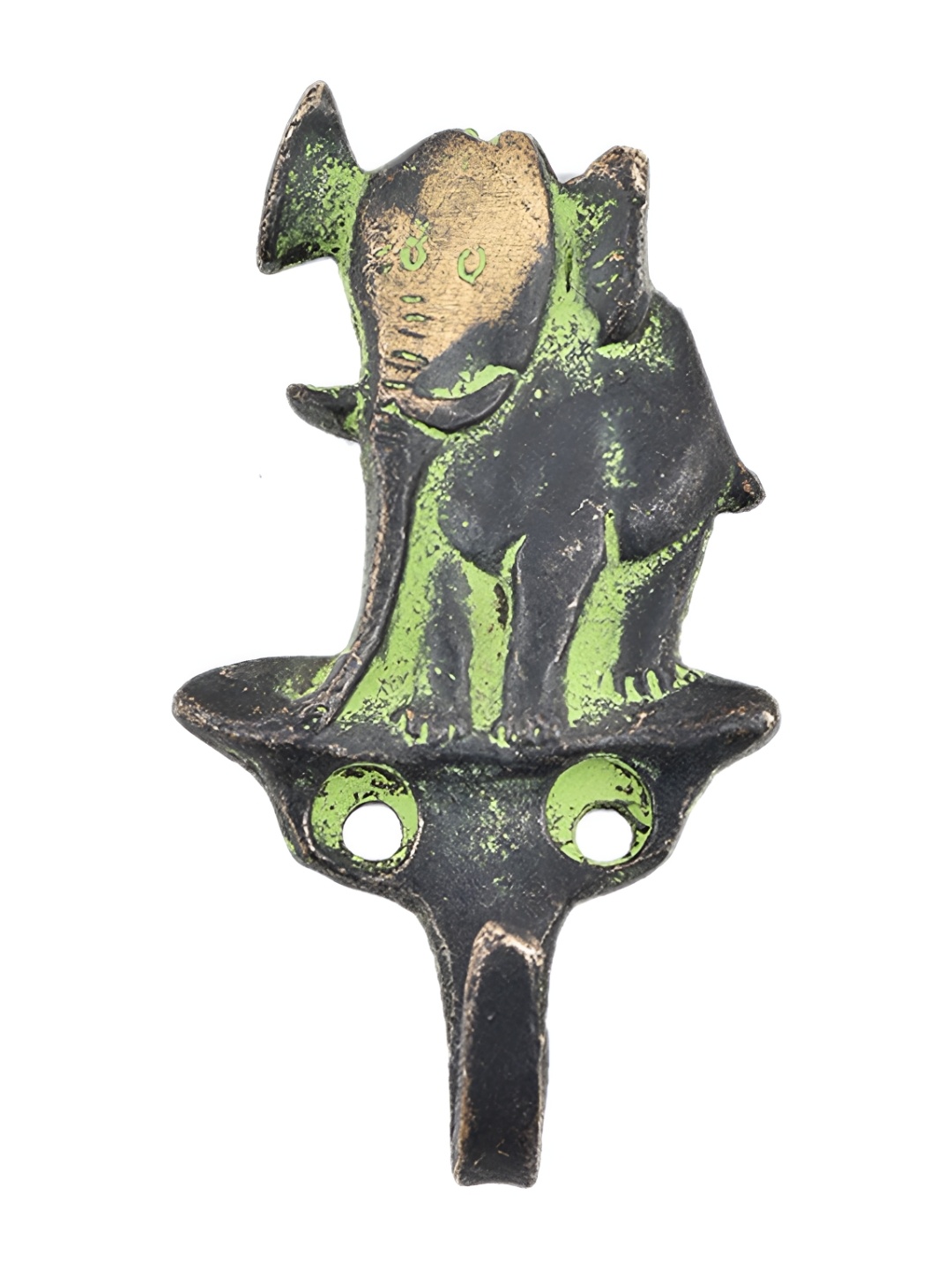 

Indianshelf Black & Green Elephant Wall Hook Key Holder